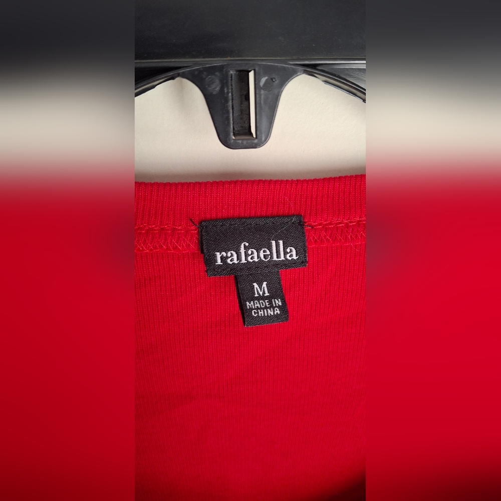 Rrafaella‎ Cardigan Sweater Red Embellished  Sz M BOHEMIAN PROFESIONAL FORMAL - Picture 6 of 7